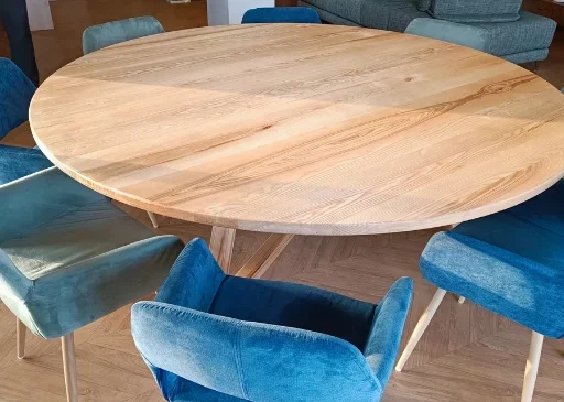 Table en bois ronde sur mesure